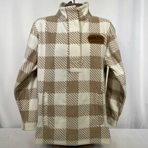 UNC Charlotte 49ers Fleece 1/4 Zip Buffalo Plaid Sweatshirt Women's LARGE NWT